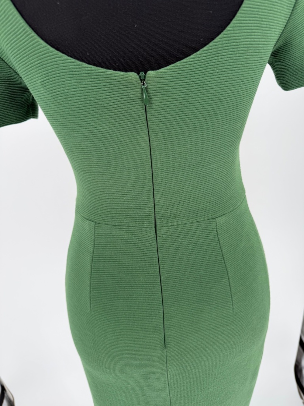 Boden Green Textured Ribbed Ottoman Knit Short Sleeve Sheath Dress 4P - Picture 8 of 8